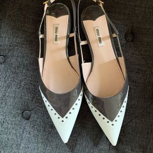 Miu Miu Sling Back Patent Flats